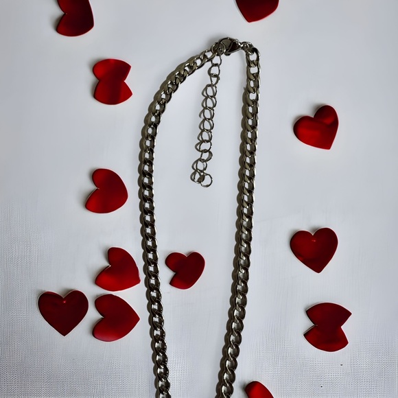 Stainless Steel Silver Curb Chain Necklace 16-17” - Picture 6 of 7